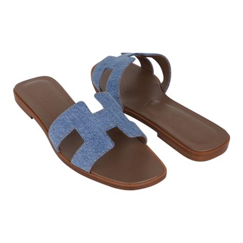 hermes oran denim sandal|hermes oran sandals on sale.